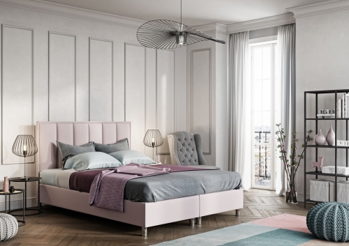 Łóżko Quaddro Horizontal z wysokim zagłówkiem pionowe panele