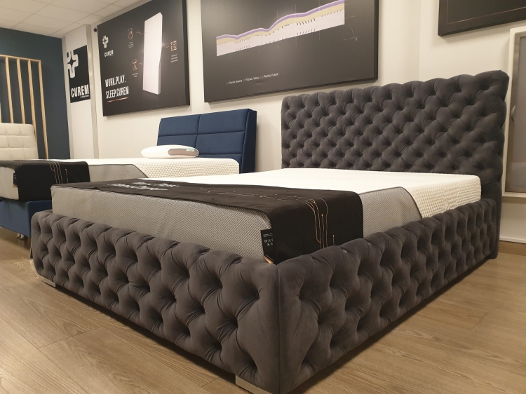 łóżko Havana 160/200 z pojemnikiem New Elegance Stolwit tkanina Samui 67