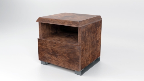 szafka nocna s-form drewniana dąb z półką i szufladą