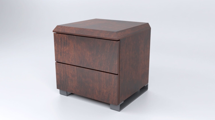 stolik nocny drewniany olcha z szufladami push to open