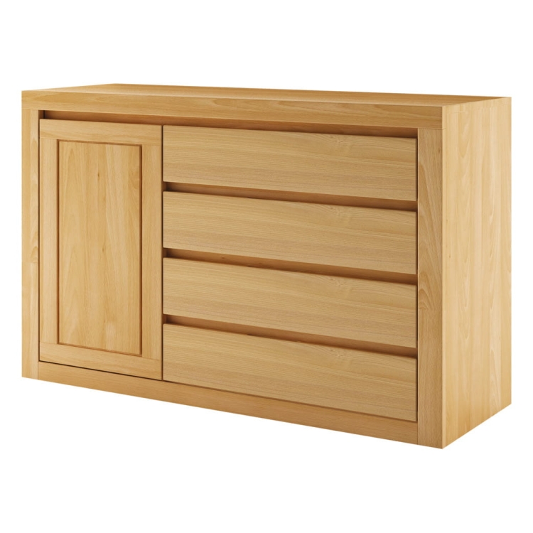 Komoda bukowa 4 szuflady + drzwiczki