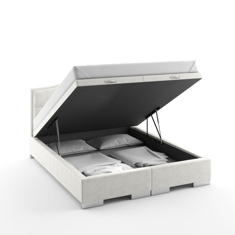 zdjęcie łóżka w wersji z pojemnikiem na pościel otwieranie skrzynu od nóg