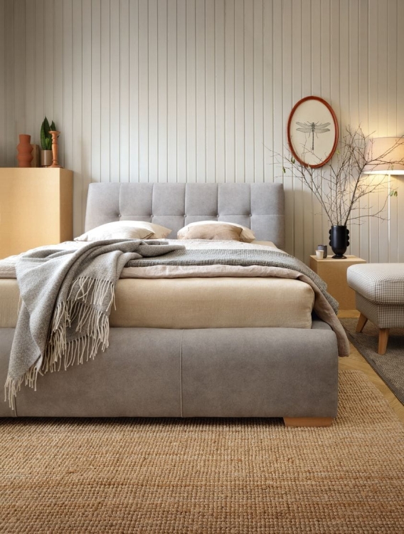 Łóżko tapicerowane Aston tkanina Matt Velvet 85