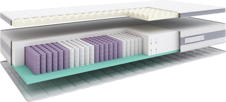 Materac SleepMed Hybrid Comfort Plus 25 cm – materac medyczny z pianką termoelastyczną VitaRest®, 6 twardości, ergonomiczny, przewiewny, wysoka elastyczność punktowa