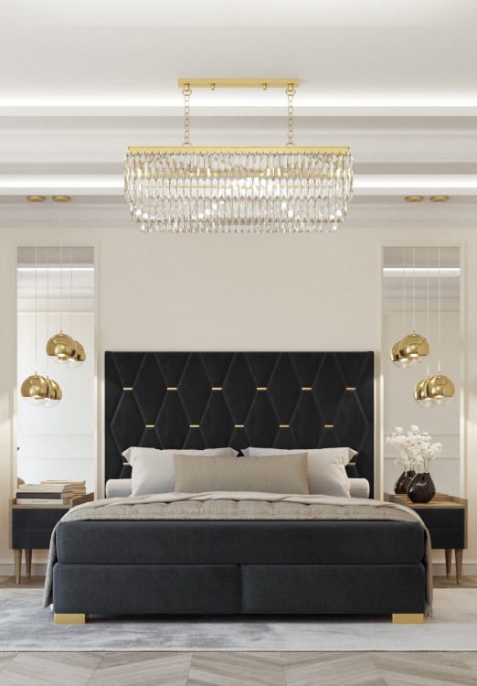 elegancka sypialnia z łóżkiem premium