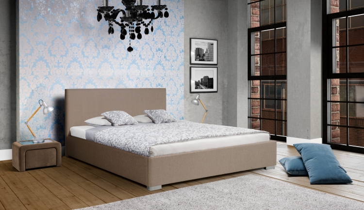 Łóżko tapicerowane 2100 – uniwersalny design, gładki zagłówek (80/100/120 cm). Pełna personalizacja nóżek i pojemnika. Wysoka jakość materacesypialnie.pl, najlepsze ceny, Łomianki.