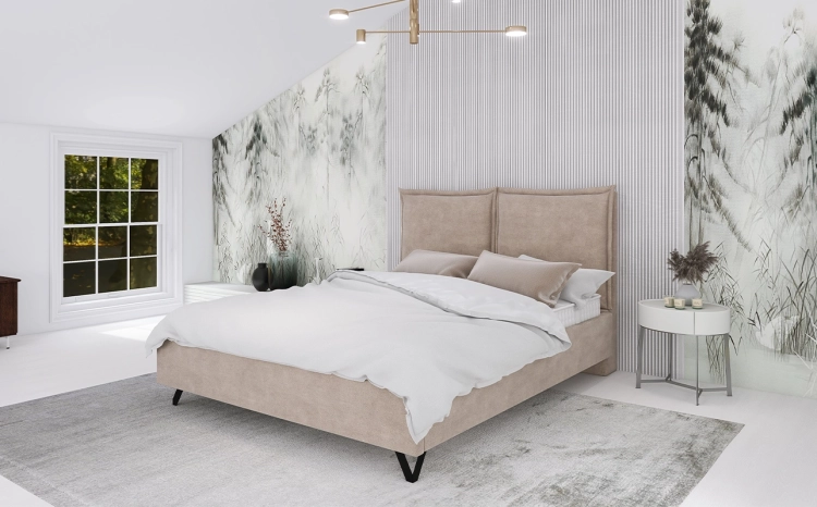 łóżko na wysokich nogach