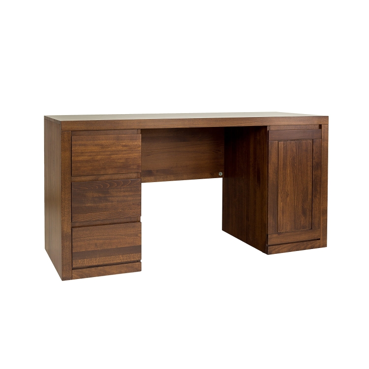 Biurko bukowe BR402 naturalne drewno do biura