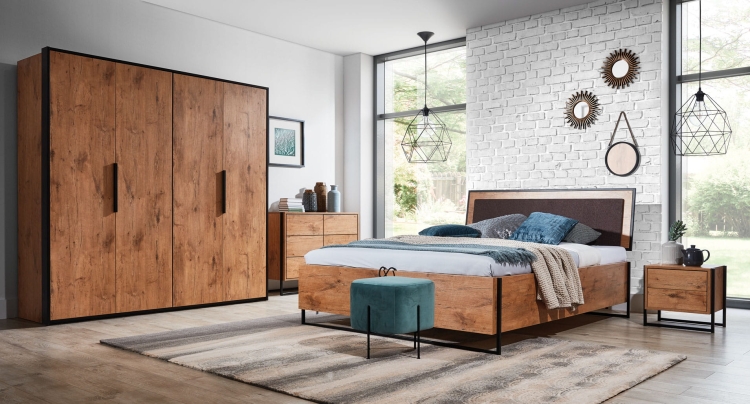 szafa garderobiana loft metal drewno nowoczesna