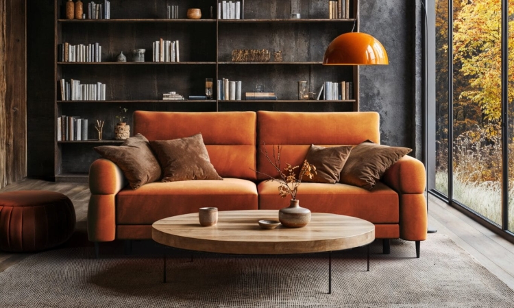 kanapa nordic minimalistyczna na wysokich nóżkach