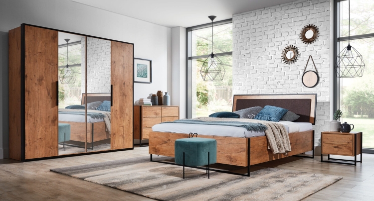 aranżacja sypialnia loft w komplecie