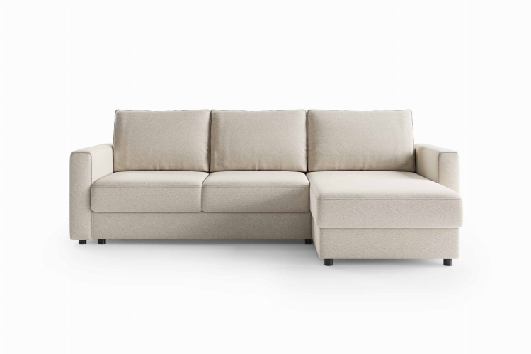 Narożnik Delanto szary w nowoczesnym salonie z funkcją spania