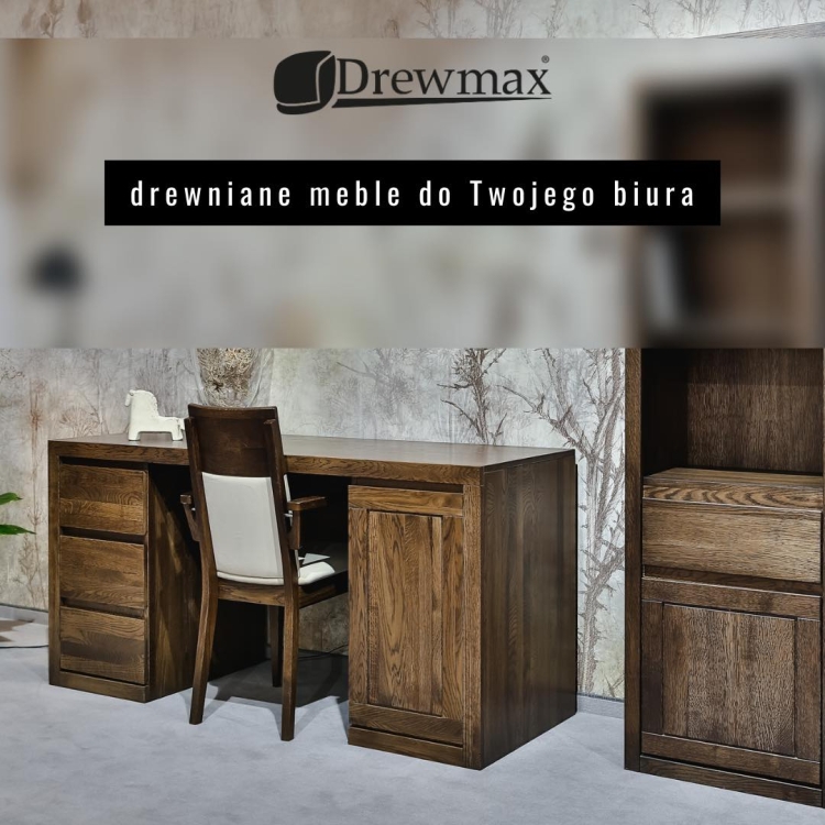 biuro dębowe aranżacja elegancka