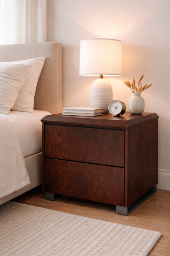 szafka nocna s-form 2s drewniana dąb z dwiema szufladami