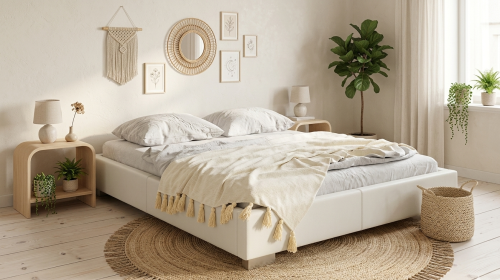 łóżko tapicerowane bez zagłówka