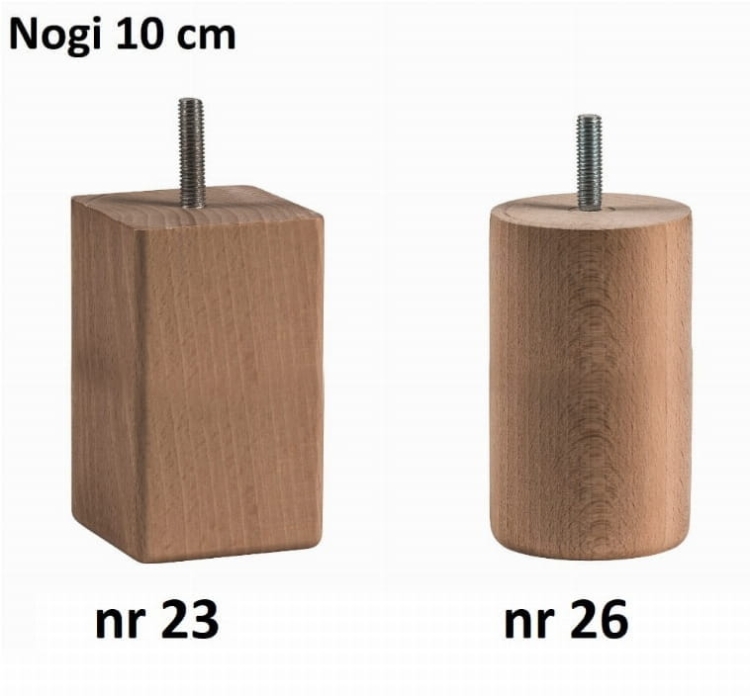 nóżki drewniane do łóżka 10 cm