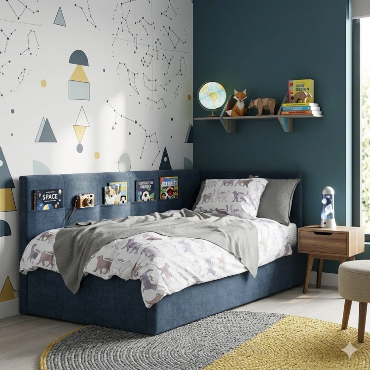 Łóżko BUBA w pokoju dziecięcym, komfortowe i funkcjonalne